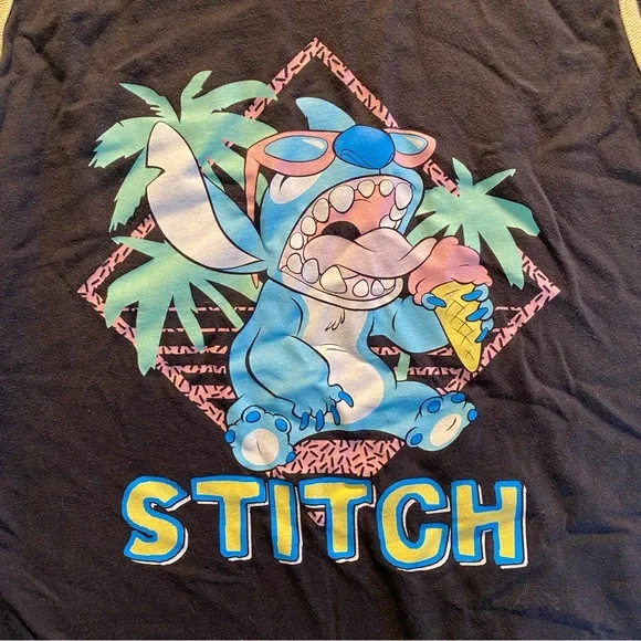 Lilo & Stitch: "Stitch w/ Ice Cream" Tank-Top Black Men’s Size XL - Picture 2 of 7